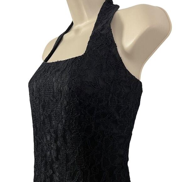 Liz Claiborne Halter Vintage Square Neck Lace Midi Formal Dress Whimsigoth 6 P - Picture 10 of 15